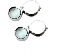 EQLEF® Lente Ingrandimento Gioiellieri 2 Pezzi gioielli con diamanti Triplet gioiellieri occhio della lente di ingrandimento Lente dingrandimento