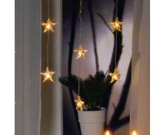 Star, Tenda di stelline luminose LED a 20 luci, 180 x 40 cm, luce calda