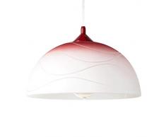 Lampadario per interni Adania bianco e rosso stile elegante retrò paralume con diametro Ø30cm E27 ideale per sala da pranzo, cucina