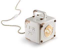 Ferroluce RetrÃ² Lanterna Industrial E27, 77 W, Bianco Lucido, 20 x 18 x 15.5 cm