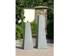 Gilde ARTIGIANATO PIRAMIDE LAMPADA AD OLIO creastone BRACIERE COLONNA öl-lampe DECODIFICARE OGGETTO FUOCO GIARDINO DECORAZIONE FIACCOLA betonfarben CEMENTO VETRORESINA SABBIA resistente al freddo