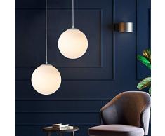 DAXGD Lampadario con sfera di vetro, E27 Lampada a sospensione Lampada interna singola per Camera da letto, Soggiorno, Corridoio, Bar 1pcs (15CM)