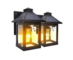 [2 Pezzi] Faretti Solari a Led da Esterno, Faretto Led da Esterno con Sensore di Movimento, 3 Modalità di Illuminazione, IP65 Lampade Solare Impermeabile per Giardino, Garage, Strada, Patio