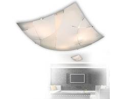 Lampada da soffitto a 3 luci, lampada da cucina, 40 cm, in vetro (illuminazione da soffitto, adatta per soggiorno e camera da letto, rettangolare, 3 attacchi E27 da 60 Watt)