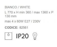 Ideal Lux Basket SB4 Lampada a Sospensione, Metallo, Bianco