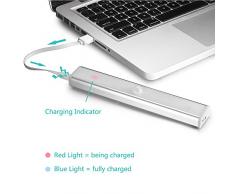 JESWELL LED del Sensore di Movimento Ricaricabile Luce con Interruttore, USB Luce Notturna Lampada da Armadio Scale Corridoio Guardaroba Cucina, 10 Luminosa LED (Confezione da 2)