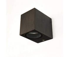 Applique da esterno Aalborg rettangolare colore marrone bistro stile moderno fascio luce downlight GU10 ideale per balcone, giardino terrazzo