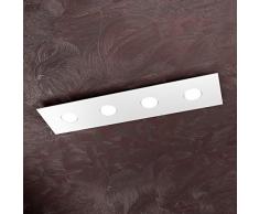 PLAFONIERA 4 LUCI LED RETTANGOLARE BIANCA MODERNA L 80 CM