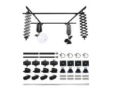 Pantografo Studio - Kit completo per binari da soffitto, 149,9 x 149,9 cm, con lampada da soffitto per fotografia, sistema di supporto per illuminazione da studio 1,5 M-A