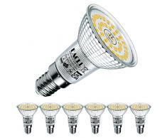 EACLL Lampadine LED E14 6.5W Equivalente a R50 Alogena 100W, Pacco da 6, 770lm Bianco Naturale 4000K, Faretti AC 230V senza Sfarfallio, Angolo a Fascio 120° Spot, Non Dimmerabile Lampade Riflettore