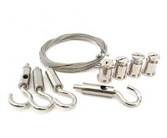 LEDLUX SV1111 Kit Staffe Fissaggio Per Sistema Di Sospensione Con 4 Ganci Universale Per Pannello Led Plafoniera e Tanti Altri Massimo Fino a 30KG