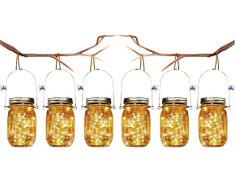 JP-LED® Luce Solare Led Da Esterno Con Sensore Crepuscolare 6 pezzi【 Lanterna Impermeabile-30 Led 】〖 Barattoli a Ricarica Solare 〗Lampada Per Cortile, Piscina,Vialetto,Giardino, Veranda