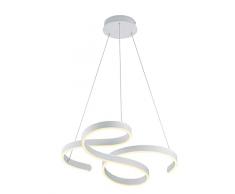 Trio Leuchten Lampadario a sospensione a LED Francis 371310131, in metallo bianco opaco, con dimmer da 52 Watt
