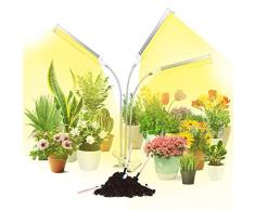 PTN Lampada per Piante, Lampada Piante Coltivazione, 150W 315 LEDs Spettro Completo, Collo Cigno Regolabile Clip Scrivania, Lampada Coltivazione con Timer, 10 Livelli di Regolazione