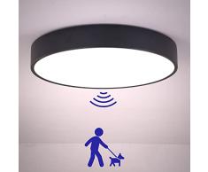 Plafoniera LED Soffitto con Sensore di Movimento Lampada Soffitto rotonda moderna 18W Luce da Soffitto con Sensore di Movimento Radar per Corridoio Hall Scale Portico Cucina Ufficio, bianco freddo