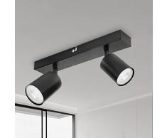 Dehobo Lampada Faretti da Soffitto LED Orientabili, Faretti da Parete Interno GU10 Nero, Lampadario LED Moderna da Soffitto per Camera da Letto Cucina Soggiorno, Lampadina GU10 non Inclusa