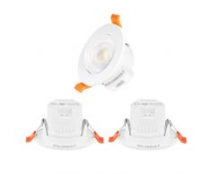 Mini Lampade Plafoniere Faretti Spot a LED da Incasso Soffitto Orientabili 5W Luce Calda o Luce Neutro o Luce Fredda Regolabile Non Dimmerabile Diametro Buco 65-80MM Lot di 3 di Enuotek