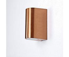 Applique per esterni Aalborg Up & Down elegante lampada in color rame antico, attacco GU10, impermeabile IP44 perfetta per giardino e cortile