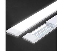 ANMECS 2 Pezzi Plafoniera Led 120cm 54W 5400LM Tubo Neon Led Plafoniere Led Soffitto Garage Officina Uffici Giardino Magazzino (Luce Calda/3000K)