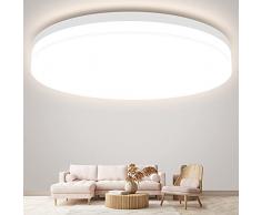 Airand Plafoniera LED Soffitto Lampada da Bagno 18W Impermeabile IP44 Cucina Ø24CM Plafoniera a LED Bagno Plafoniera Rotonda LED per Soggiorno Balcone 1650LM 4000K Bianco Neutro