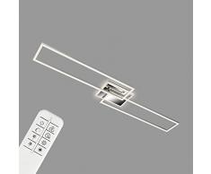Briloner - Plafoniera LED, Lampada da Soffitto Dimmerabile, Incl telecomando, Incl Controllo Temperatura Colore, Include funzione Luce Notturna e Timer, Cromo-Alluminio, 1100 x 248 x 80 mm (LxWxH)