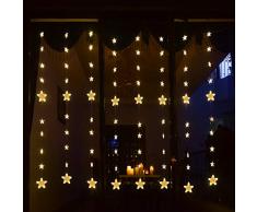 Catene Luminose LED, AOLUXLM Tenda della Stringa LED 1.5 * 2m 80 Stelle 144 leds, Bianco caldo Led Stringa Decorazione Interni ed Esterni, per Balcone Salotto Giardino Natale Compleanni Festa Nozze