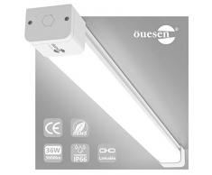 Plafoniera Led 120cm, Tubo Neon Led 36W 3600LM, IP66 Impermeabile Plafoniere Led Soffitto Garage Ultraslim Lampada Led Soffitto per Garage Officina Ufficio Bagno Seminterrato Giardino Magazzino