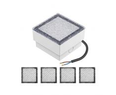 parlat, Faretto LED da incasso a pavimento, IP67, 5 pz, 10 x 10 cm, luce bianca calda, LC-EL-055-WW-x5