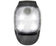 Asigo® Lampada LED Ricaricabile con Clip | Torcia Ricaricabile con USB | Faretto Led Ricaricabile | Torcia Frontale per Running, Trekking, Bici, Uscite con il Cane, Bambini | Mani Libere | 4 Modalità