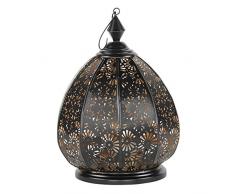 Ferro orientale lanterna Saloni 30cm indiano lampada da giardino metallo stile marocchino (nero)