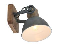 Lampada da parete vintage rovere grigio soggiorno spot luminoso orientabile Steinhauer 7968GR