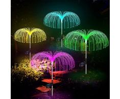 Fohil Luci Solari Giardino 4 Pezzi Lampade da Giardino Solare Impermeabile Solare Lampada Esterna Luce Solare Lampada da Giardino Decorazione per Esterno Prato Cortile Strade Vialetto Paesaggio