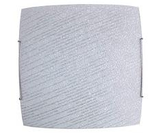 E-ENERGY ILLUMINAZIONE Zoe Lampada Plafoniera da Soffitto in Vetro Moderna Quadrata Attacco E27 1 Luce 30cm Made in Italy