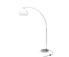 Brilliant lampada Vessa bow lampada da terra 1.7m cromo/bianco | 1x A60, E27, 60W, adatto per lampade standard (non incluse) | Scala da A ++ a E | Con interruttore a pedale