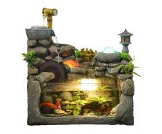 Fontanella Decorativa Fontana da tavolo in resina Fontana da tavolo e acquario Decorazione for interni Rockery Fish Pond Fontana dacqua Atomizzazione Umidificazione Paesaggio naturale Arte Decorazion