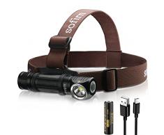 Sofirn HS40 ha condotto la lampada frontale 2000 lumen, tipo C ha portato la torcia, potente lampada da testa con 8 modalità di luminosità, impermeabile IPX8 torcia super luminoso