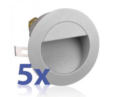 parlat LED Lampada da incasso a parete da esterno, tondo, bianca calda, IP44, 230V, 5 PZ