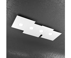 PLATE PLAFONIERA MODERNA BIANCO LED 4 LUCI DESIGN ORIGINALE 1129/PL4 R-BI