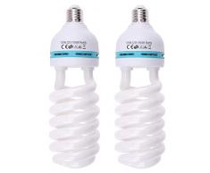 Hersmay 2 x 125 W 220 V 5500 K Softbox lampada foto luce diurna CFL luce diurna attacco E27 lampada lampada per studio fotografico, bulb video, luce di marcia diurna