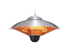 J.SCT-5 Lampada riscaldante elettrica a Sospensione alogena in Alluminio da Esterno a soffitto da 2200 W con Telecomando (Colore