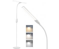 Homefire Lampada a stelo a LED dimmerabile per soggiorno, da lettura, moderna, 9 W, controllo touch, lampada da ufficio con timer e funzione memoria, regolabile a collo di cigno altezza 158 cm