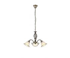 Alta qualità Lampadario in ottone antico vetro satinato, bordo in ottone anticato dipinto Globo 60208-3