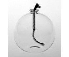 Oberstdorfer Glashütte Lampada ad Olio Rotonda di Vetro Transparente, Lampada ad Petroleo di Vetro Liquido soffioato con la Bocca, Diametro Circa 8 cm, Altezza 7,5 cm, Progettato e Prodotto