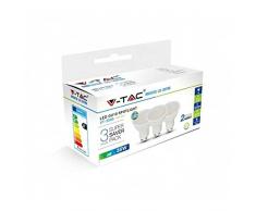 KIT Super Saver Pack V-TAC 3PCS/PACK Lampadine SPOT LED faretto 5W GU10 VT-2095 - SKU 7271 Bianco freddo 6400K