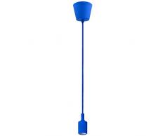 Lampadario a Sospensione Lampade a Sospensione Silicone Blu Marino Moderni con Portalampada E27 Lunghezza Totale 104CM di Enuotek
