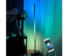 LED Lampada da Terra Intelligente Salotto Piantana da Terra Dimmerabile, RGB Piantana Lampada per Soggiorno Ufficio Camera da letto Lavorare Luce da Terra Smartphone Touch Control Bluetooth Suonare