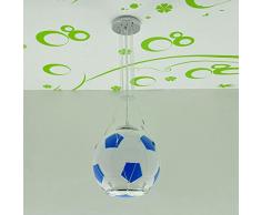 Lampadario da soffitto per cameretta di bambini, in vetro, a forma di pallone, lampadario creativo, per camerette, balconi, corridoi, sala dei giochi, per lampade a sospensione moderno Blue