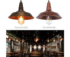 Sunsbell® industriale Retro Loft parete Coffee Bar Illuminazione Fixtrure Sconce sospensione Lampada da soffitto lampadari Shades per E27 Edison Bulbi (Brown, la lampadina non è inclusa)