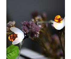 SUAVER Decorativo Catene luminose Solare Strisce LED,Luci stringa a forma di ape Impermeabile 30 LED Natalizi Luci per Giardino Patio Luci Decorazioni Luminose Solare (Bianca)