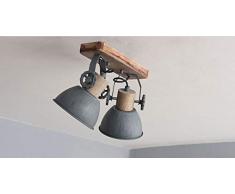 RETRO faretto da soffitto lampada sala da pranzo lampada orientabile legno illuminazione Steinhauer 7969GR